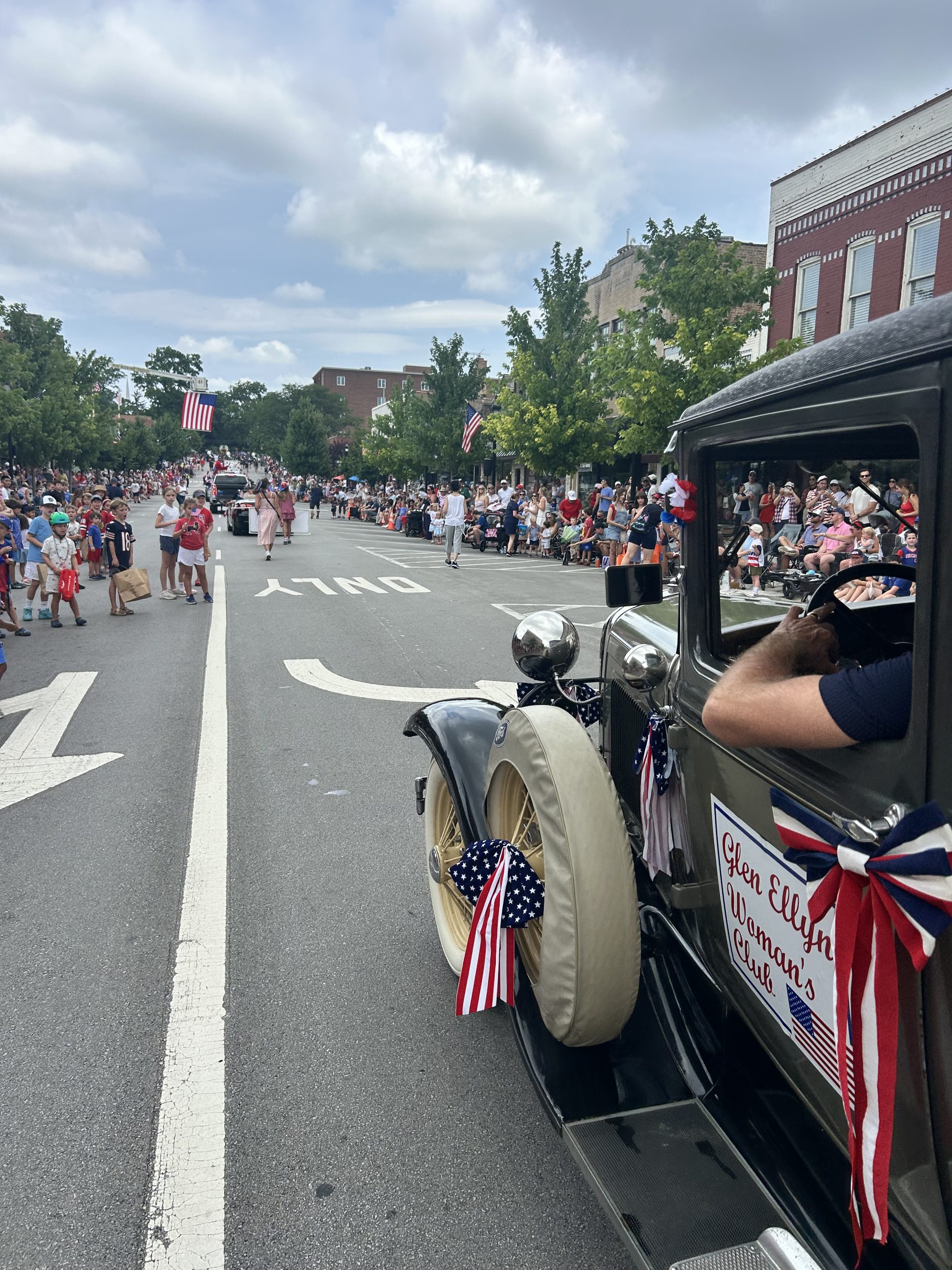 Driving in 4th of July parade in Model A Ford 1930 car